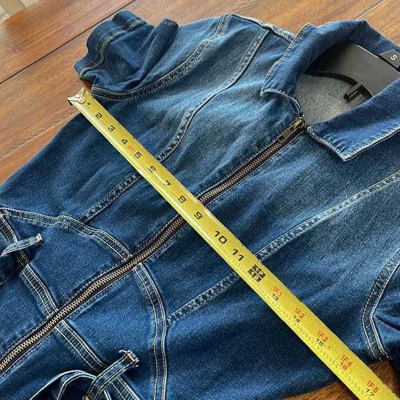 SUKISO WOMEN'S NAVY KIRA SHORT SLEEVED DENIM JUMPSUIT OVERALL SIZE SMALL - Picture 12 of 17